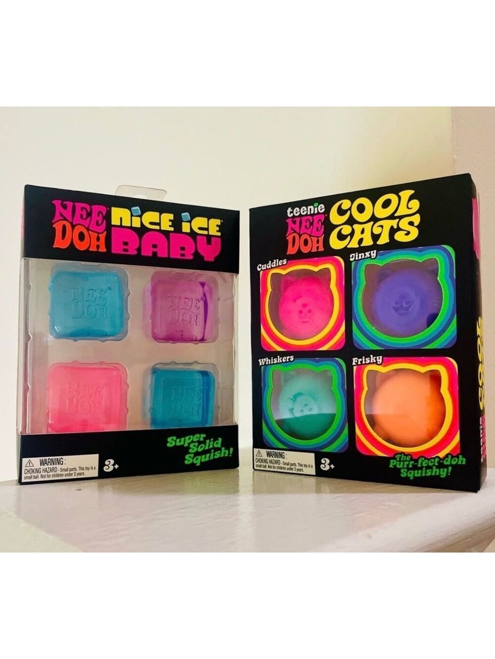 Authentic NeeDoh 8-Piece Bundle – Cool Kittens & Nice Ice Baby 2-Pack